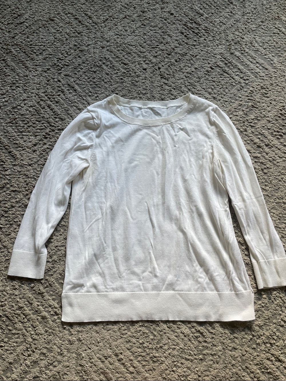 Lightweight White Scoop Neck Sweater Top